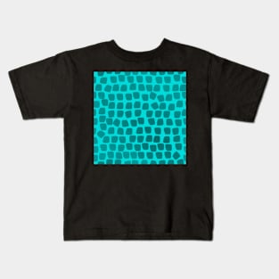 Leopard Mosaic on Cyan 5748 Kids T-Shirt